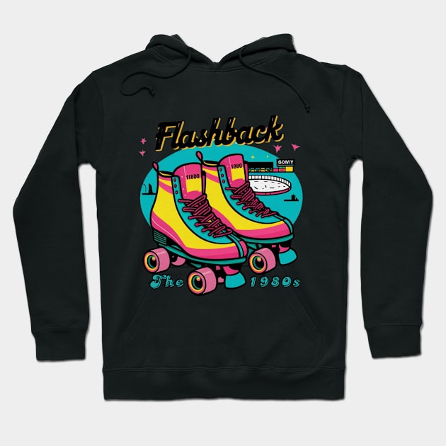 1980s Era Roller Skates Flashback The 1980s, 80s skating Hoodie by MugMusewear